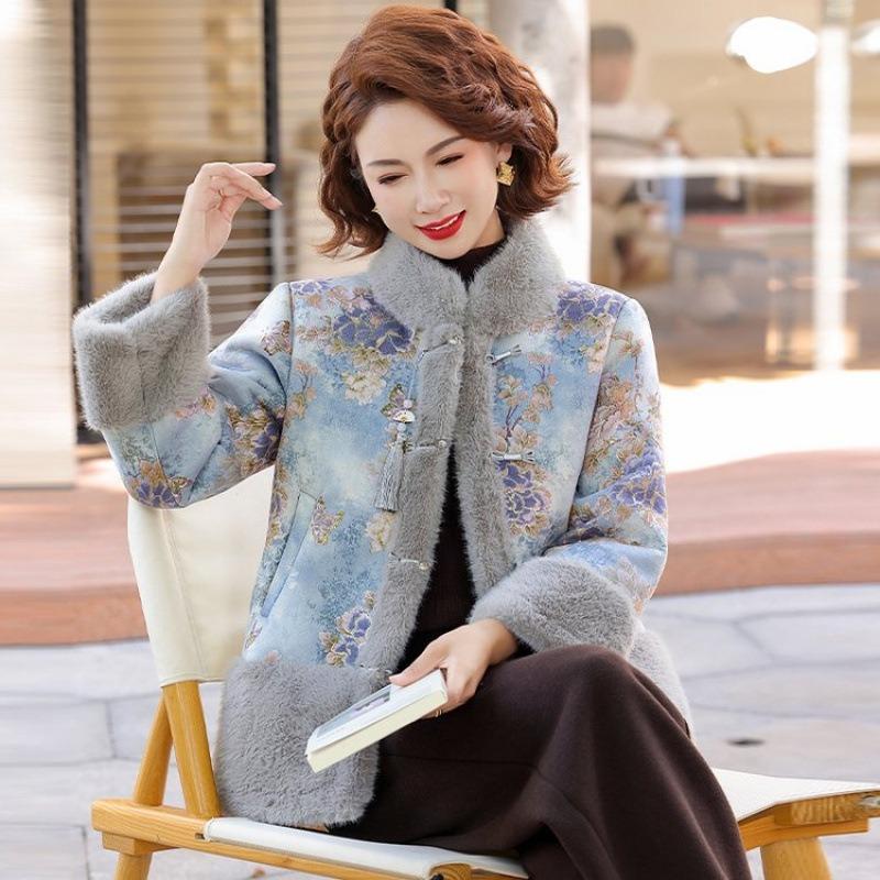 

Зимняя благородная высококачественная новая женская одежда куртка из норкового бархата для мамы 0 лет 5XL [Recommended 150-80 kg] светло-синий