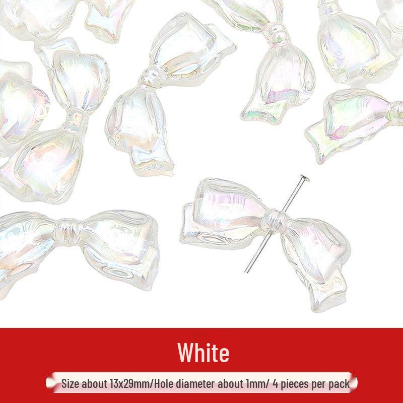 

Iridescent Transparent Acrylic Bow Accessories for DIY Bracelets, Necklaces, and Rings