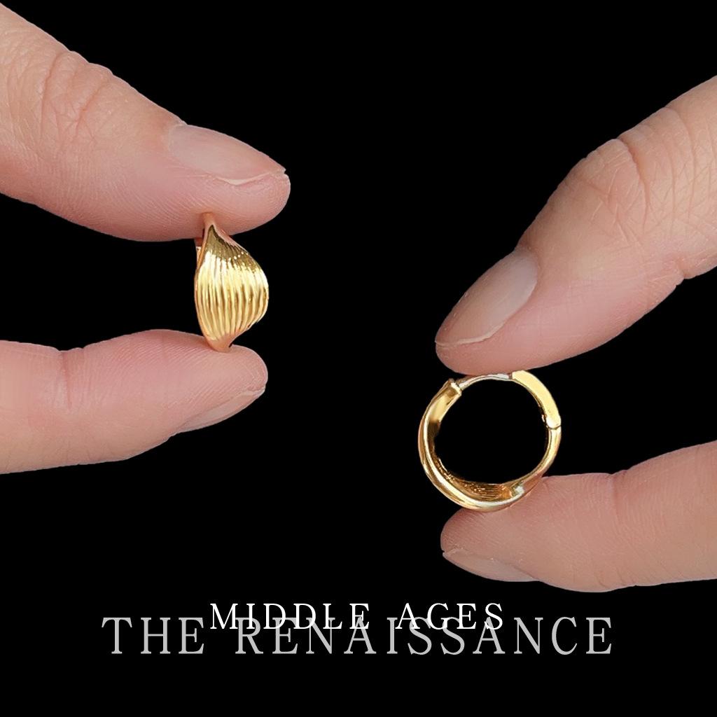 Средневековые простые геометрические линии окружают серьги, модные серьги-клипсы для通勤, простые универсальные серьги для женщин