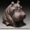 Elegant Zisha Teaware Accent Natural Mineral Clay Teas Companion Handmade Clay Hippos Figurine Ornament