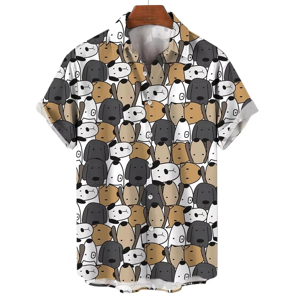 Woman Cat Shirts Short Sleeve Korean Clothes Summer Print Clothes Lapel Button Tops Outdoor Comfortable Versatile