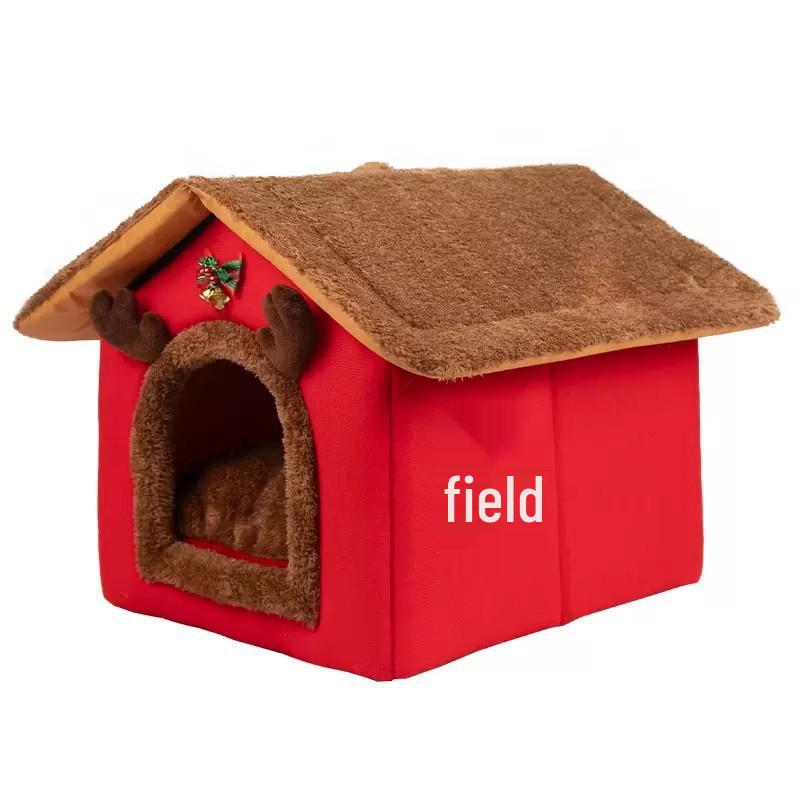 Universal Washable Pet Nest: Semi-Enclosed Cat & Dog Bed for All Seasons