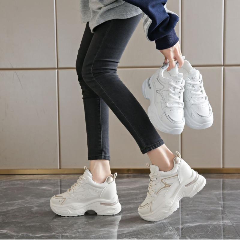 Inner Height Increase Women's Platform Casual Women's Shoes Spring New Small Man Showing Feet Small Retro Sports Shoes