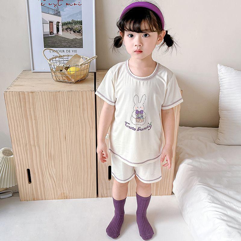 Youkesi Eco-Friendly Skin-Friendly Short-Sleeved Pajamas for Toddlers and Kids 100cm fits 90-100cm