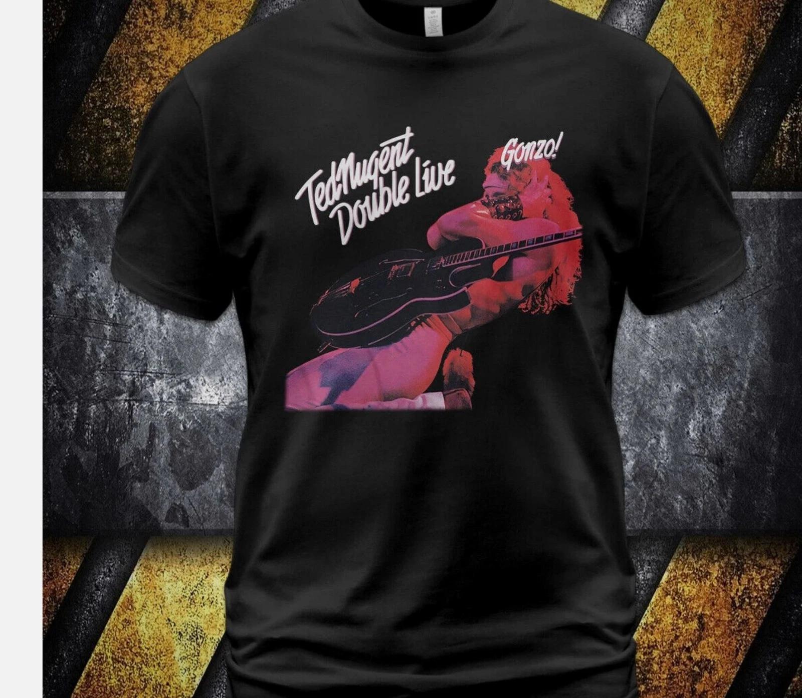 Ted Nugent Double Live Gonzo Black unisex Cotton T-Shirt M