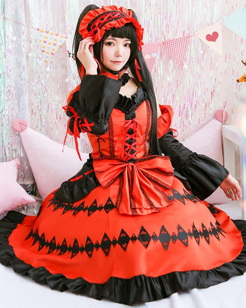Wig Included Tokisaki Kurumi Cosplay Date A Live DATE A LIVE Halloween Gothic Lolita Tokisaki Kurumi [milky Time]