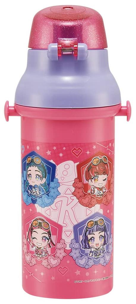 Bouteille pour Enfants Skater en Plastique, Eau, Ion Argenté, Grands Amis X Guerrier Kirameki, Fabriquée au Japon, 480ml, Antibactérienne Ag+, Powers, (PSB5SANAG-A)