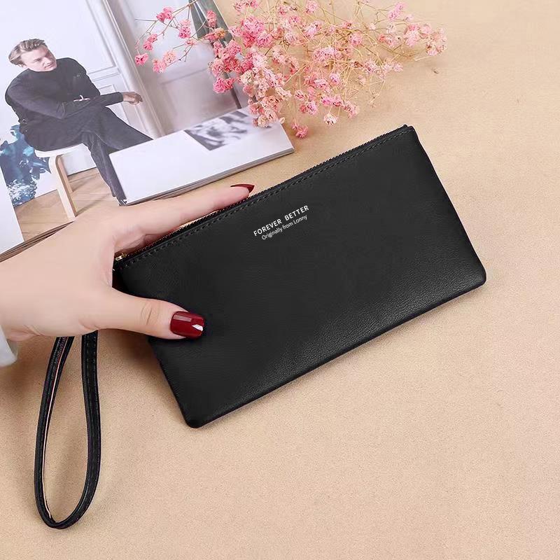Zipper Clutch Bag, Change Bag, Wallet, Women s Long Wallet, Large Capacity Women s Wallet чёрный