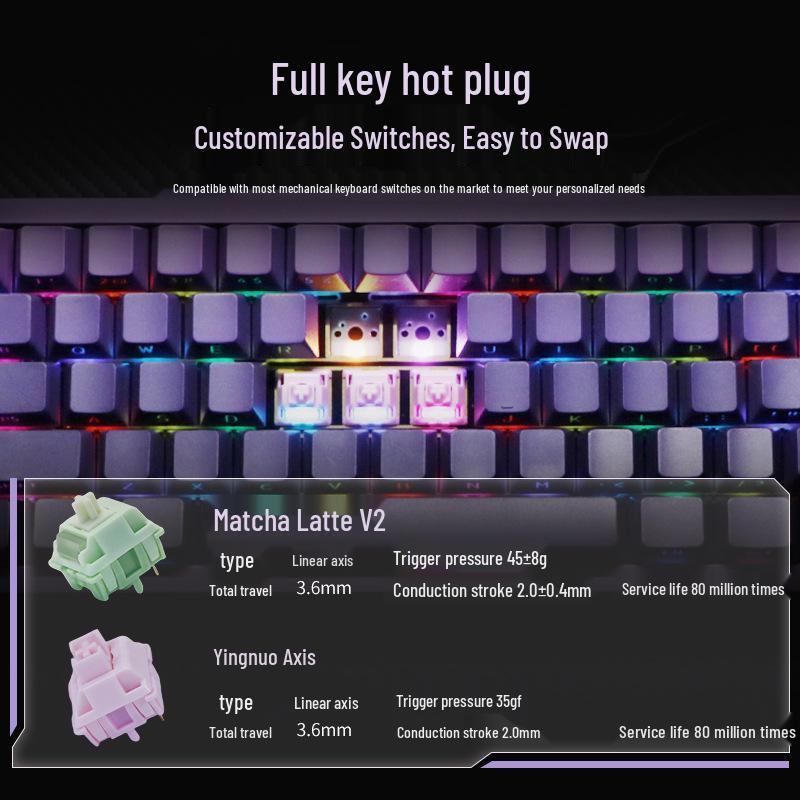 Aluminum RGB 65% Mechanical Keyboard: Bluetooth, Wired & Wireless, Three-Mode, Gasket Structure