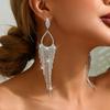 2PC Women's Jewelry with Rhinestone Tassel Earrings, Suitable for Women's Banquets and Party Accessories
