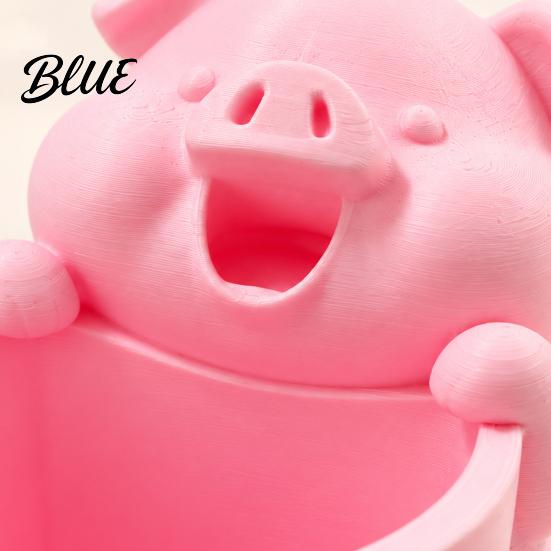 Cute Stationery Organizer 3D Printed Piggy Storage Pot, Cartoon Pig Shaped Pen Holder, Creative Desktop Makeup Brush Organizer, Multifunctional