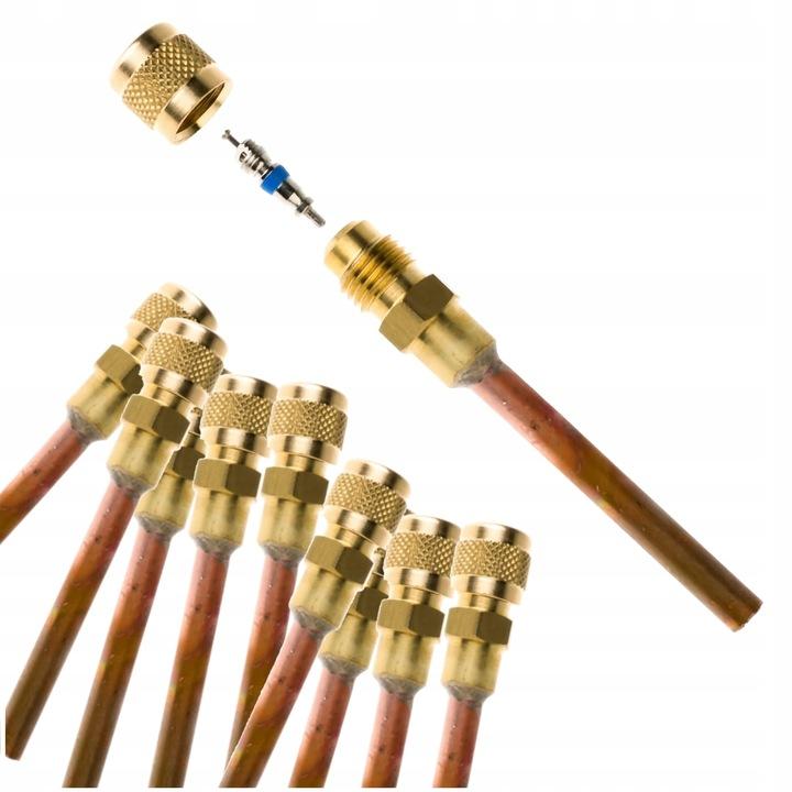 Zestaw 10 X Zawór Schradera 6 Mm 1/4" Do Lodówki Bosch Długość 50 Mm