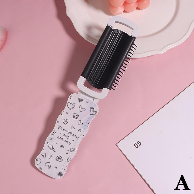 

Пластиковая складная расческа, портативное зеркало для макияжа, расческа, складная массажная челка для девушек, модная, удобная, для переноски в сумке, расческа