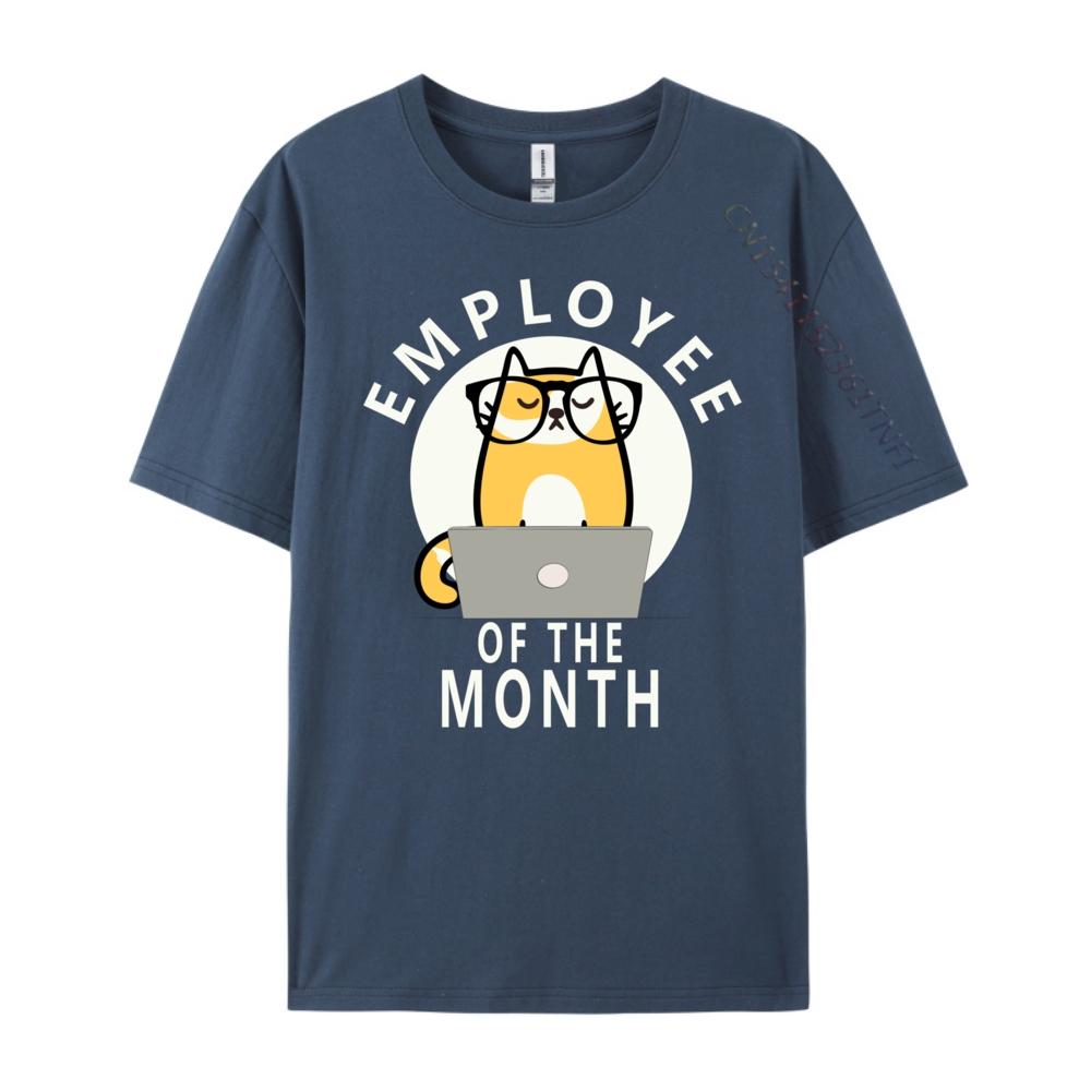 Funny Employee Of The Month Work From Home Cat Computer Designer Clothes Men Youth Limited Time Special White T Shirt