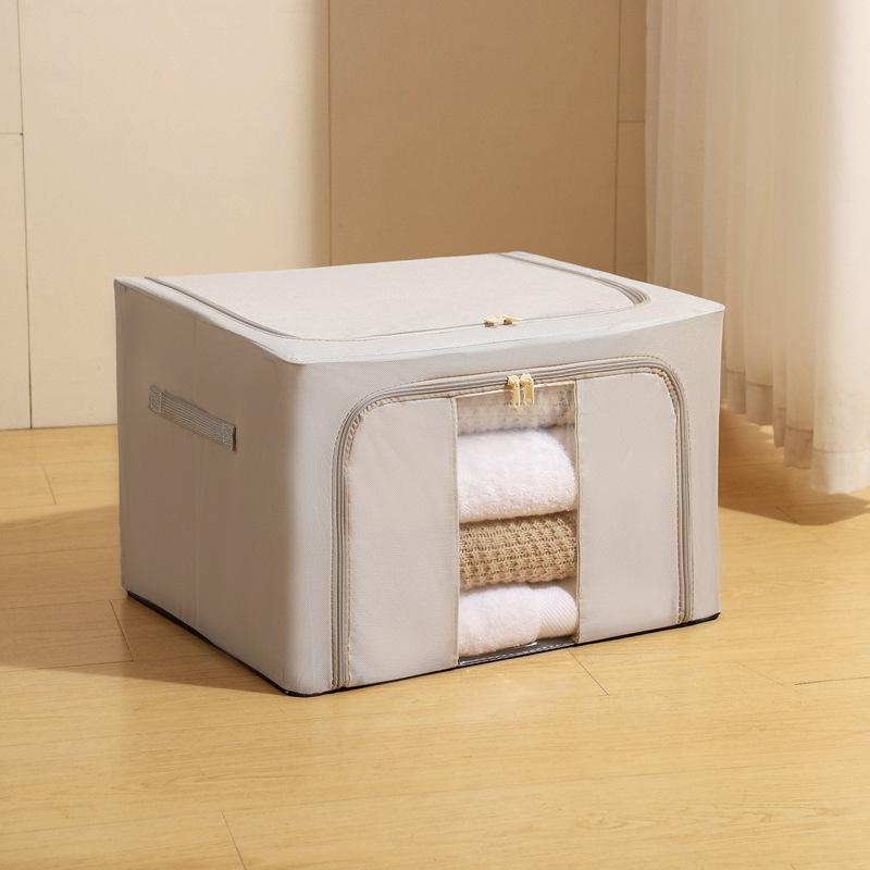 

1PC Folding Storage Organizer Storage Box Clothing Large Capacity Down Jacket Quilt Clothing Stowing Tidying Home Organiza 40x30x20cm світло-сірого кольору