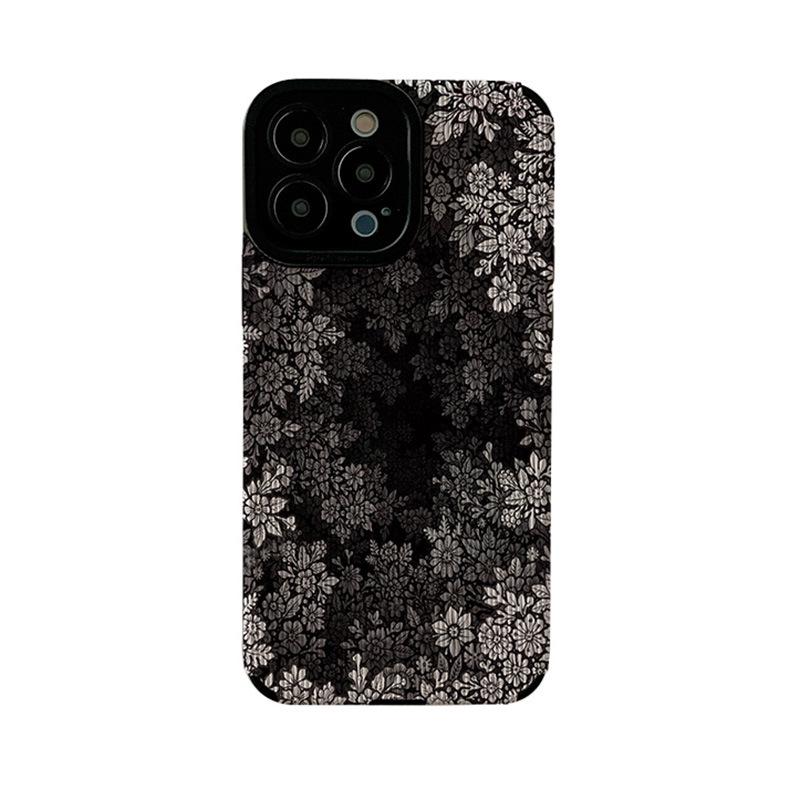 Dark Leaf Flower iPhone 14 Pro Max Case - Advanced Personalization for Apple 12/13/15