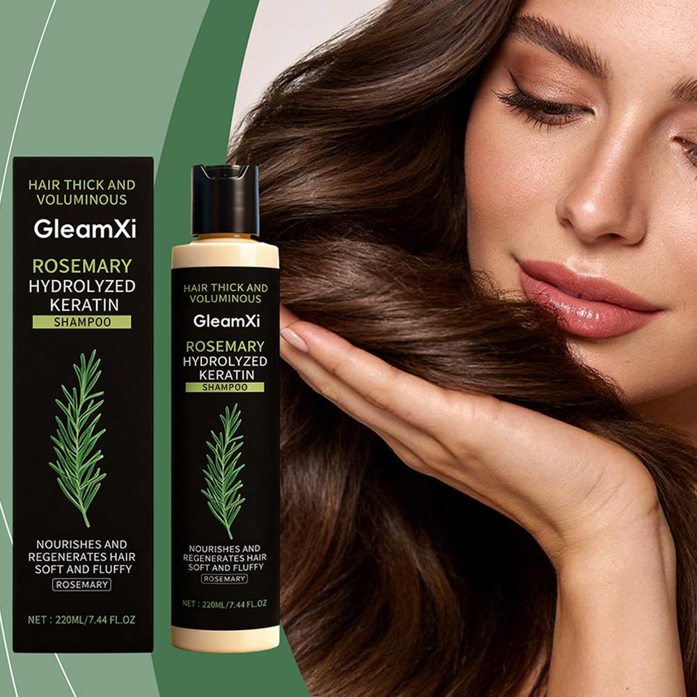 Shampoo al Rosmarino per Ispessimento & Volumizzazione Capelli Detergente Delicato per il Cuoio Capelluto Trattamento Nutriente Profondo per Capelli Lisci & Lucidi