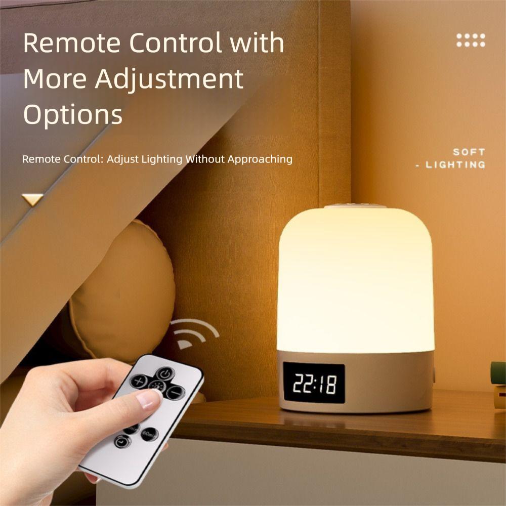 Dimming Touch Night Light Digital Clock Sleeping Lamp Soft Light Bedroom Bedside Lamp Gift