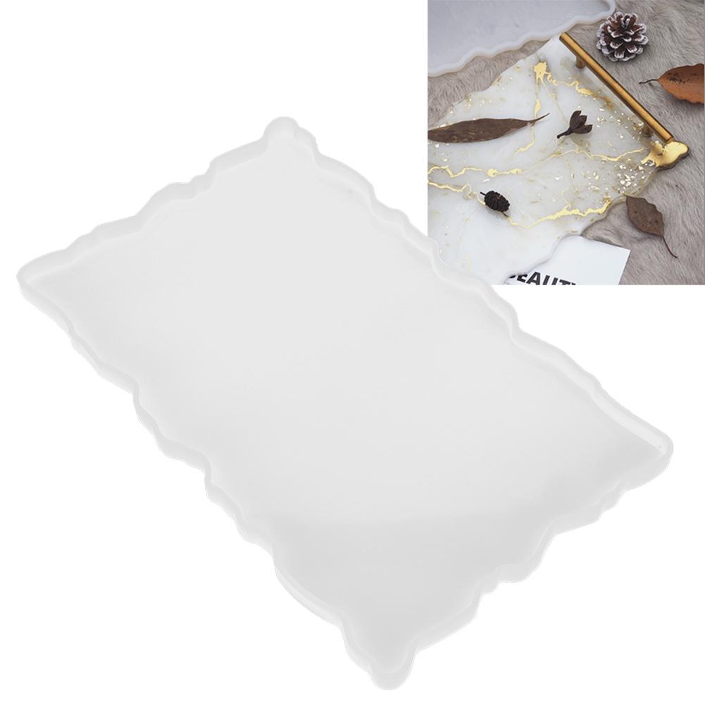 Silicone Fruit Tray Tea Tray Mold Irregular Coasters Art DIY Mould with Handle