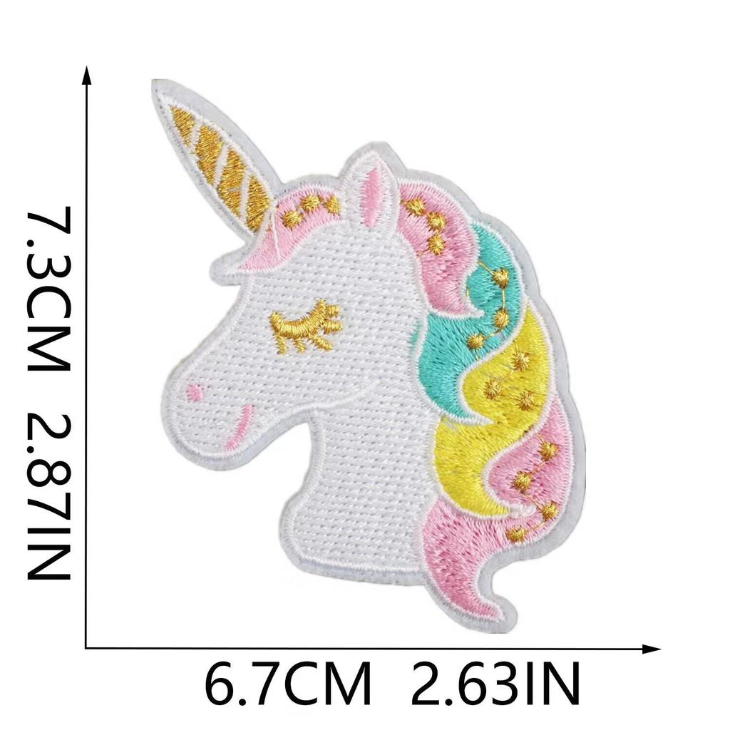 Meteor Rainbow Embroidery Cloth Sticker Bag Decoration Cartoon Unicorn Patch Sticker High Quality Embroidery Zhang Zai Heat Transfer