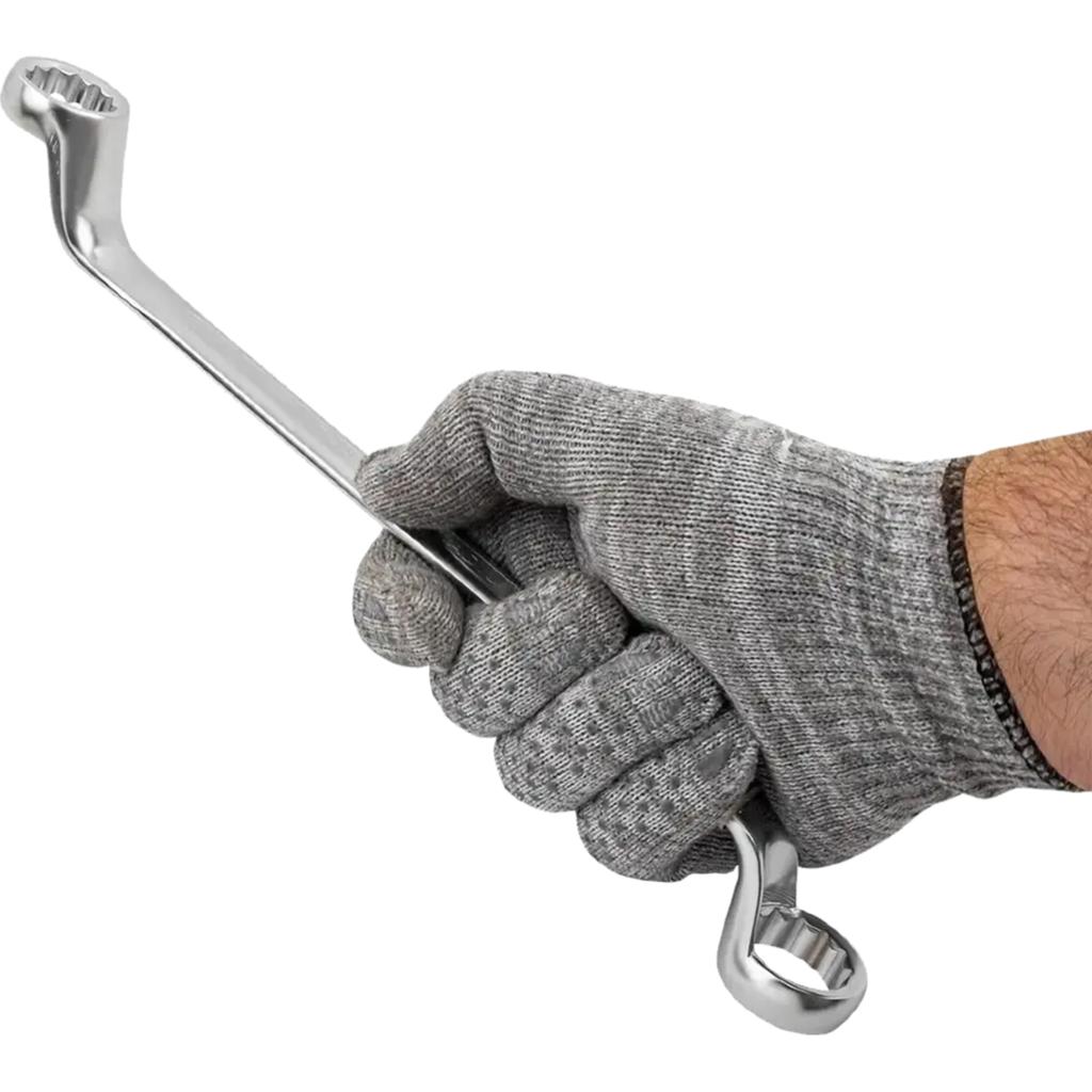 JCB 2-sided box wrench, angled 75 degrees, 19x22 mm Cr-V, 12-point