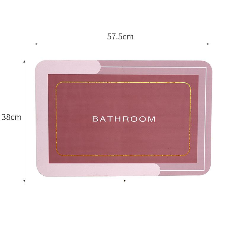 

Diatomite Bath Mat Fast-Absorbing Floor Pad 40x60cm Non-Slip Shower Mat -30°C Cold Proof Anti-Mold Eco-Friendly 3.5mm Thick 4 Colors Square рожевий
