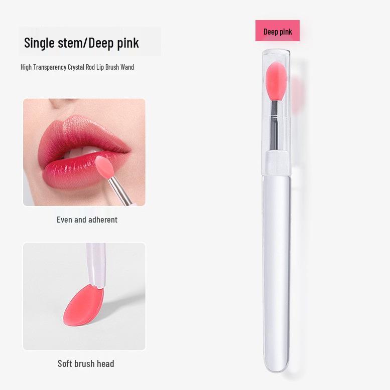 TikTok Portable Silicone Lip Brush with Lid - Lipstick, Lip Gloss, Lip Balm Blending Tool
