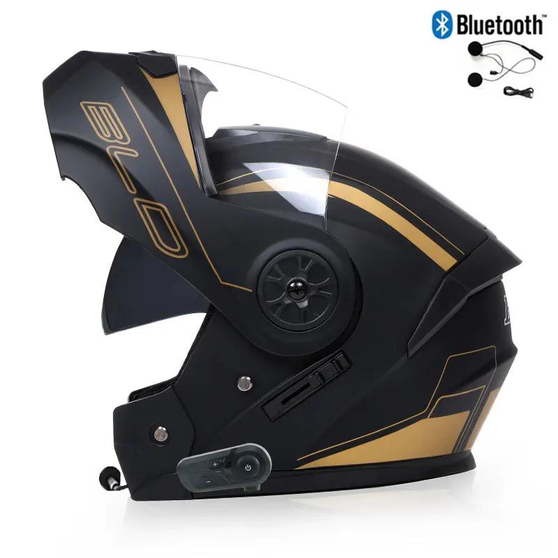 Bluetooth Motorcycle Full Face Helmet Men Women Safety Downhill Motocross Racing Modular Flip Up Helmet Casco Moto DOT Approved