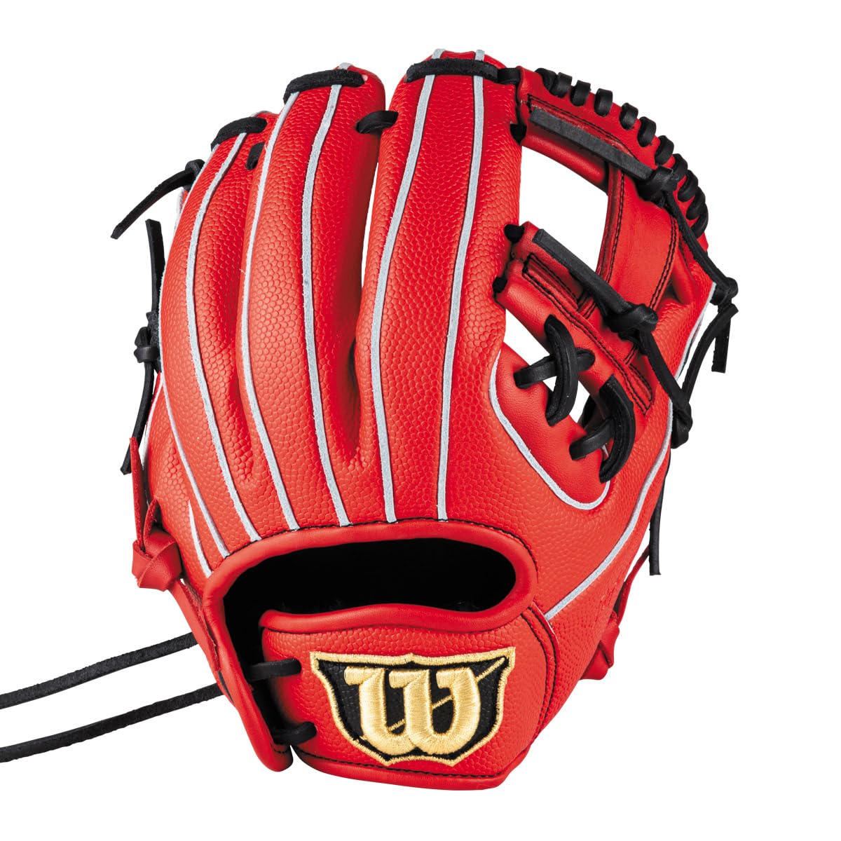 

Wilson DUAL Baseball Glove for Red SS with Thumb Two Pinky Arch and Adjustable Band D-MAX Jr. Infielders, (WBW102493), Pad, Fingers, Fit,