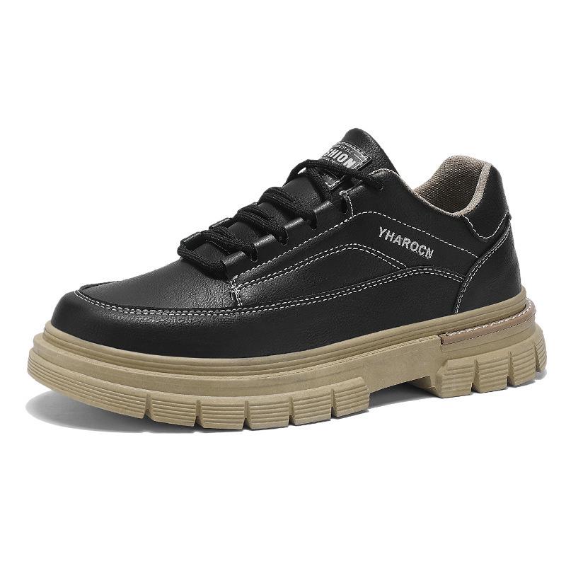 Men's Spring Breathable Thick-Soled Casual Leather Sports Shoes & Martin Boots