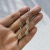 Bohemian Retro Sliver Color Hollowed-out Heart-shaped Spiral Vortex Pendant Dangle Earrings for Women Piercing Jewelry Accessory
