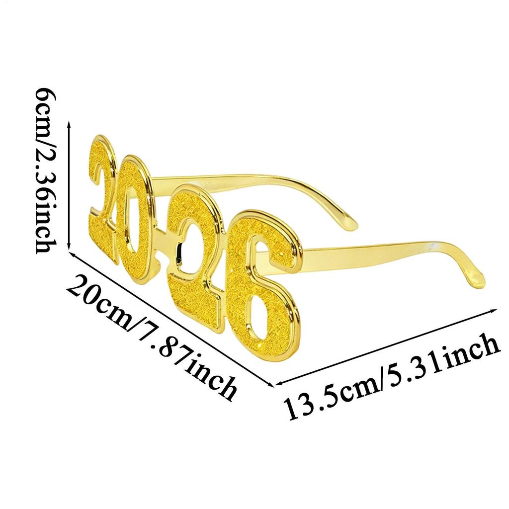 2026 Glitter Eyeglasses Number Party Glasses New Year Eve Photo Booth Props Fun Celebration Eyewear New Year Eve Glasses