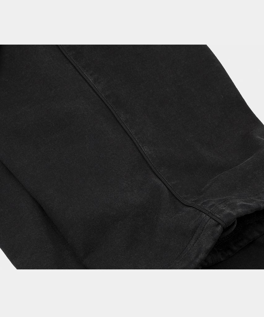 LETTERCOMO Heavy Cotton Garment Piping Wide Sweatpants Black