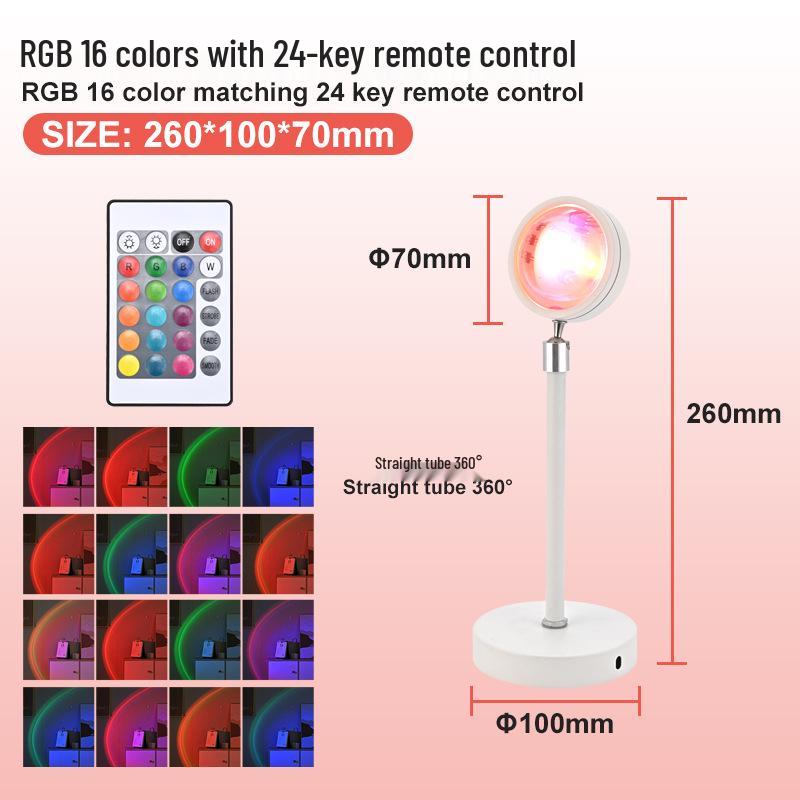 Sunset Lamp Color-Changing Night Light for Photography, Live Streams, Influencers & Atmosphere Projection