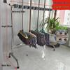 Movable Stainless Steel Mop & Broom Hanger - Floor-Standing Punch-Free Storage Rack for Balcony & Bathroom