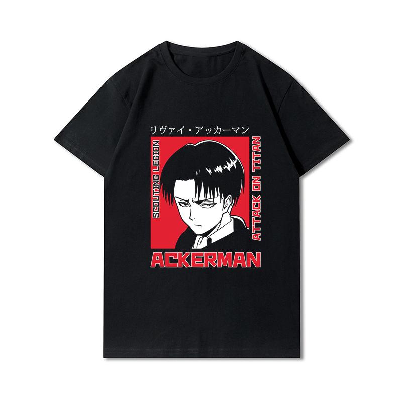 Plus Size Anime Attack On Titan Women's T-shirt Levi·Ackerman Eye Punk Tops Summer Harajuku Loose Gothic Short Sleeves Tshirt