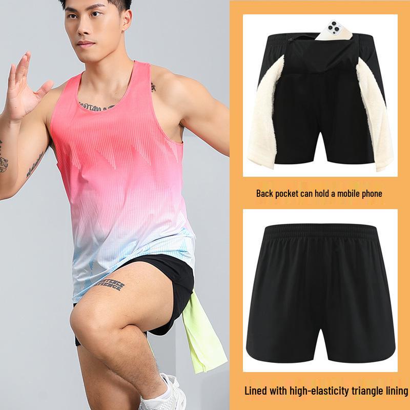Unisex Quick-Dry Track & Field Running Vest Set for Marathon, PE Tests, Competitions & Training