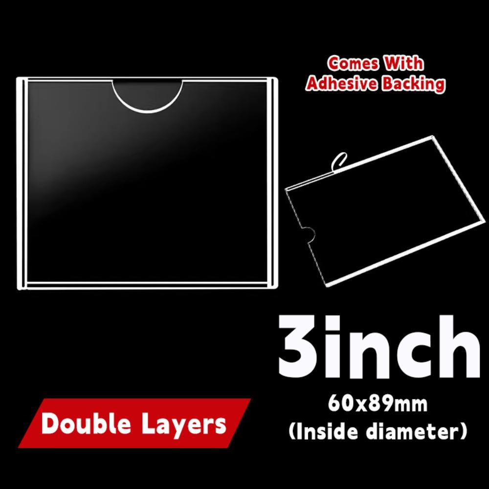 Self-Adhesive Label Holder Acrylic Sign Holder New Photo Frame Card Display 3inch-horizontal