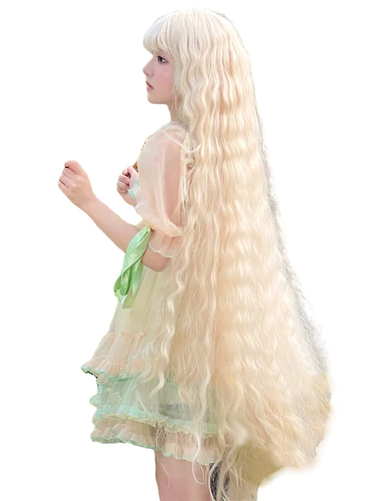 

Супер Длинный Лолита Принцесса Маленький Тупой Термо Золотой Парик, 120 см, Женственный, Вьющийся, Стиль, Мечтательный, Милый, Лицо, Завивка, Челка, Термостойкий, золотой