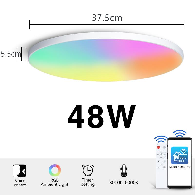 MARPOU RGB Smart Ceiling Light With App Voice Control Alexa/Google Remote Control 220V 30W 48W Smart Lamp Led Lights for Room