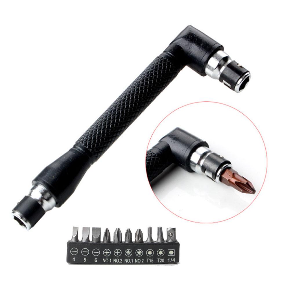 Mini Double-ended L-socket Wrench 90 Degree Double-end Handle 6.35mm Screwdriver Driver Bit Household Repair Hand Tool Set