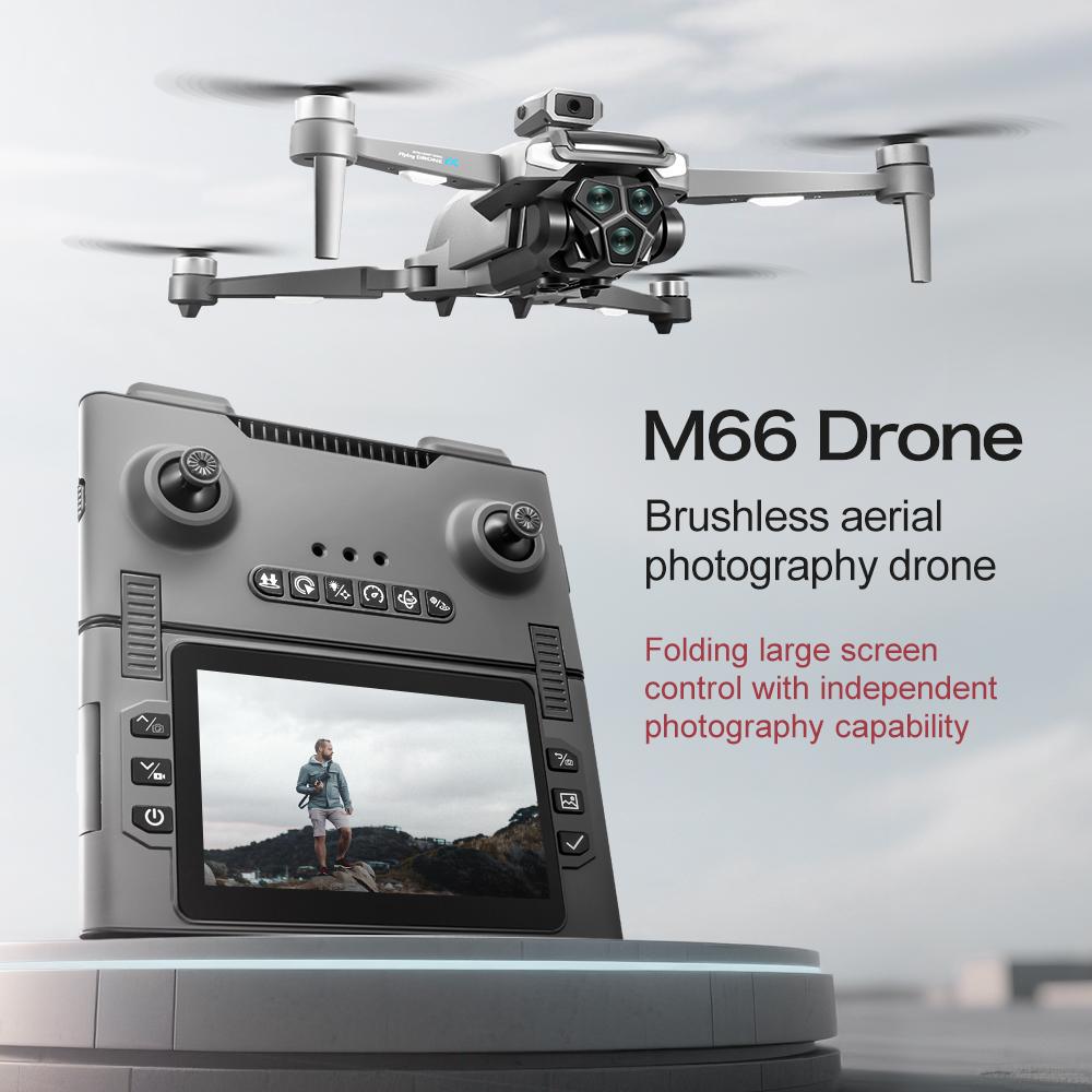 2025 NEW M66 Drone 8K Folding Remote Control With Camera And Screen 5G FPV Camera Quadcopter Brushless Motor RC Quadcopter