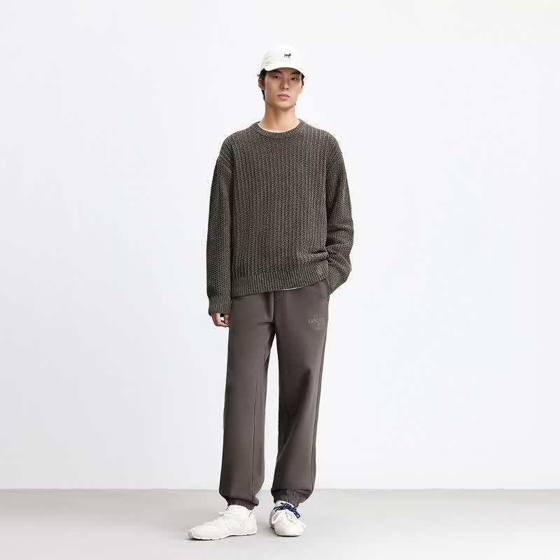 Jack & Jones Men's Loose Ribbed Crew Neck Knit Sweater