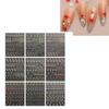 Flower Nail Stickers,Adhesive 3D Nail Decals Lines Heart Nail Art Stickers Summer Nail Design Nail Art Accessories