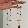 Gold-Plated Tiger's Eye Pendant Necklace - Retro Fashion Clavicle Chain for Women