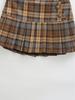 Melaleuca Plaid A-line Pleated Mini Skirt - Women's Autumn/Winter Petite Style, Trendy Hot Girl Look