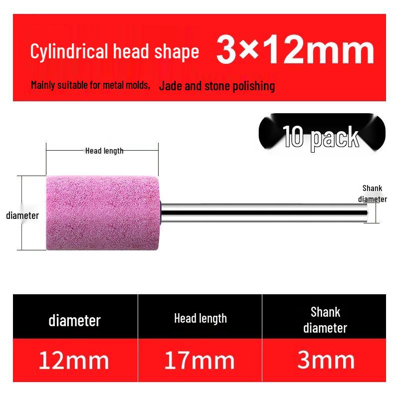 Flint 3mm Blue Corundum Grinding Wheel Head for Metal Rust Removal & Polishing, Electric Drill Grinder Attachment.
