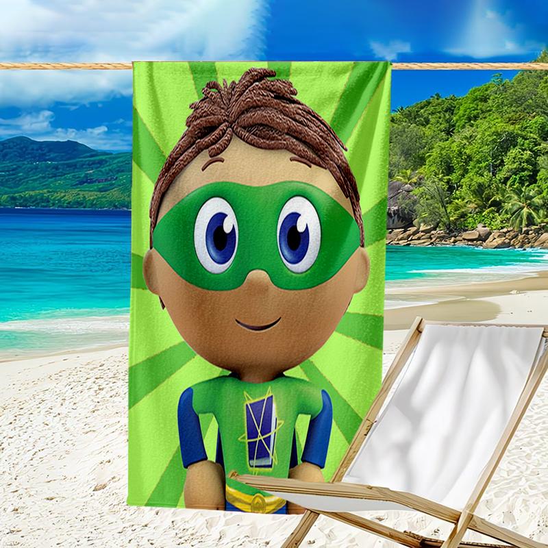 Ultra-Soft Beach Towel with Super Why Theme,Ideal for Pool - Camping, Diving - Perfect Travel Essential, Vibrant Beach Towel.