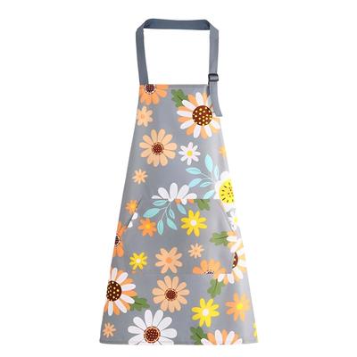 [CAIYUDPTTS] Floral Apron with Neck Strap, Simple Nordic Style, Large Capacity Pockets, Floral Print, Waterproof, Stain-Resistant, Wrinkle-Resistant,
