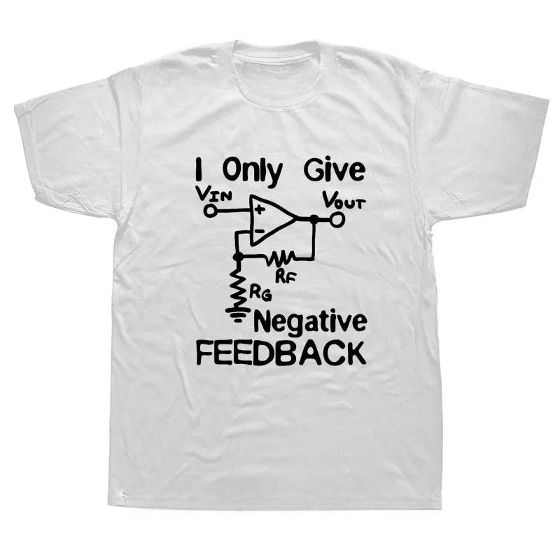 New Funny Cotton Short Sleeve T Shirt Cotton Print Tee I Give Negative Feedback Computer Engineer TShirt